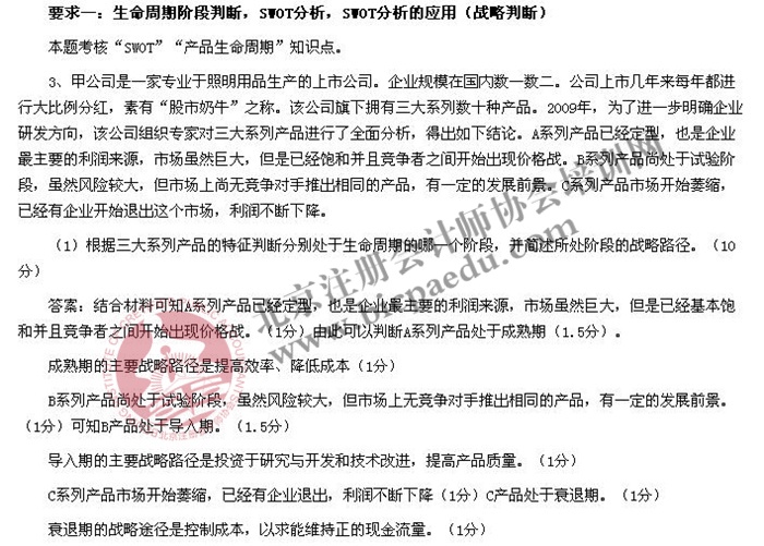 2019年注冊會計師綜合階段考試試題考點回憶